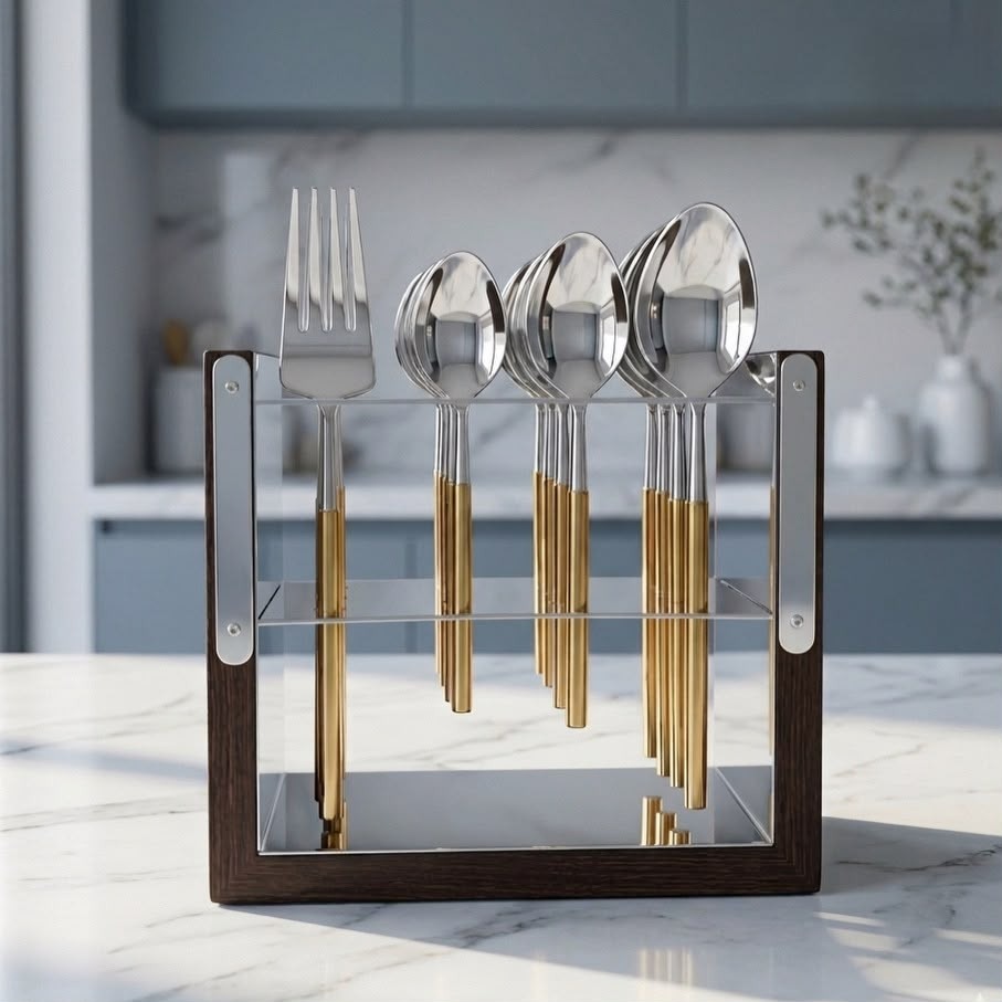 Cutlery Set with Wooden Stand AH-106 Moradabad
